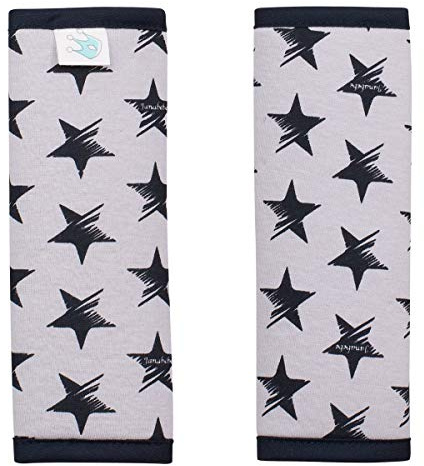 JYOKO KIDS Gurtpolster Universal für Babyschale, Buggy, Autositz (17 x 18, Dark Sky)