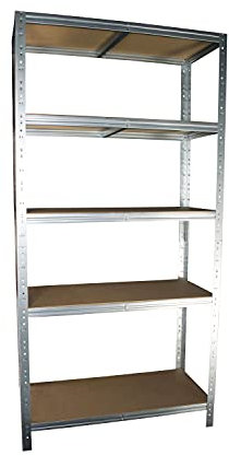 Shelf Creations BASIC Schwerlastregal 200x120x45cm verzinkt 5 Böden Steckregal Kellerregal Lagerregal Werkstattregal Archivregal Haushaltsregal Ordnerregal Metallregal Garagenregal Fachbodenregal