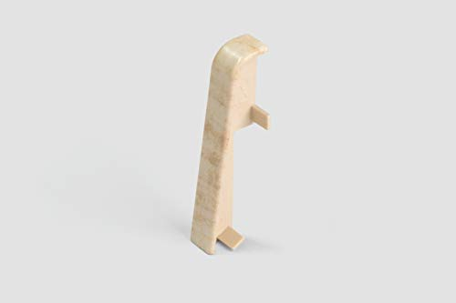 EGGER Verbinder Sockelleiste Eiche creme für einfache Montage von 60mm Laminat Fußleisten | Inhalt 2 Stück | Kunststoff robust | Holz Optik beige sand