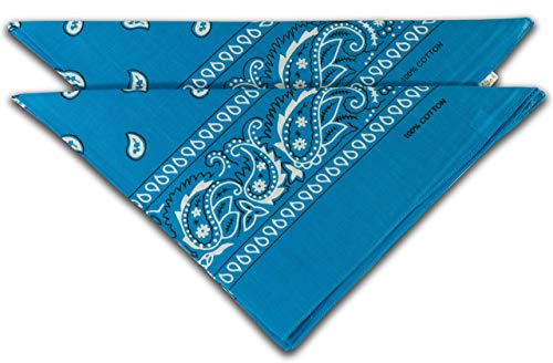 fashionchimp Nicki-Halstuch aus 100% Baumwolle im 2er Set, Unisex Bandana, AZO-Frei (Türkis)