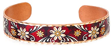 Verstellbare Damen- und Mädchen-Armbänder, handgefertigte Kupfer-Manschette, Kupferschmuck mit mehrfarbigem Hintergrund, One Size, Kupfer, Granit