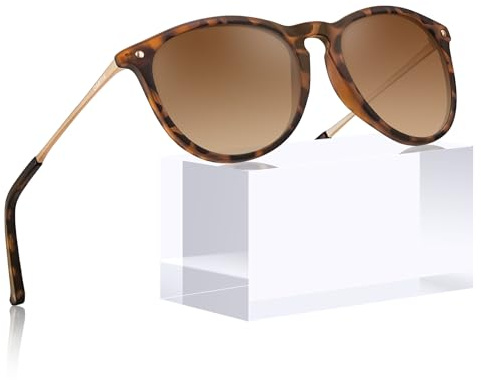 CARFIA Vintage Polarisierte Sonnenbrille für Damen Herren UV400 Schutz | Ultraleicht Rahmen, Verspiegelt/Gradient Kategorie 3 Linse, Rivet Detail, Willkommen Designer Brille, Inklusive Brillenetui
