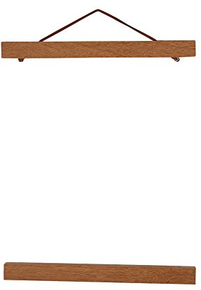 Magnetische Bilderrahmenleiste aus Teakholz, 30 cm, 4 Stück, mit Seilaufhängung, für Poster und Leinwand