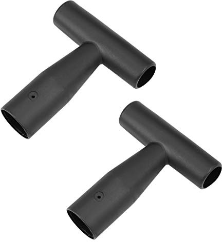 sourcing map Shovel T Grip Handle, 35mm Inner Diameter PVC for Digging Raking Tool Black 2Pcs