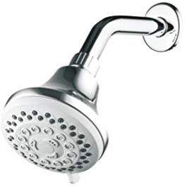 Ibergrif M20260 - Soffione Pioggia Snodo a Parete con Braccio, Diffusore Doccia Murale con 5 Getti, Cromo