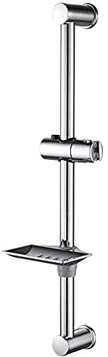 Ibergrif Barra di Scorrimento per Doccia Regolabile, Asta Rialzata con Portasapone, Montaggio a Vite