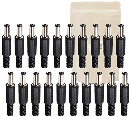 20x Spina alimentazione 12V maschio - Connettore 5,5x2,1mm da saldare - Adaptout marca francese