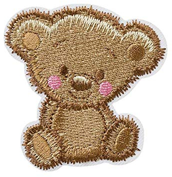 Mono-Quick Bügelbild Aufnäher Patch Applikation zum Aufbügeln Teddy Bär zottelig 5,5 x 5,5 cm