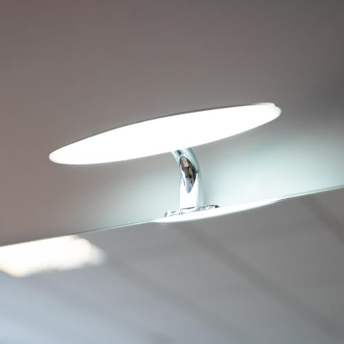 Kiamami Valentina - Lampada a LED Ovale per Specchio del Bagno | 20cm | 28 LED | IP44 | 6000K Luce Fredda | Risparmio Energetico | Specchio Retroilluminato, Specchio per Bagno, Specchio LED, ABS
