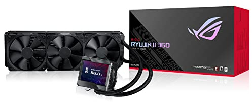 ROG Ryujin II 360 - Cooler CPU todo en uno con pantalla LCD de 3,5, compatibilidad Intel LGA 1150/1151/1155/1156/1200/2066 y AMD AM4/TR4 y tres ventiladores de radiador Noctua Inustrial PPC