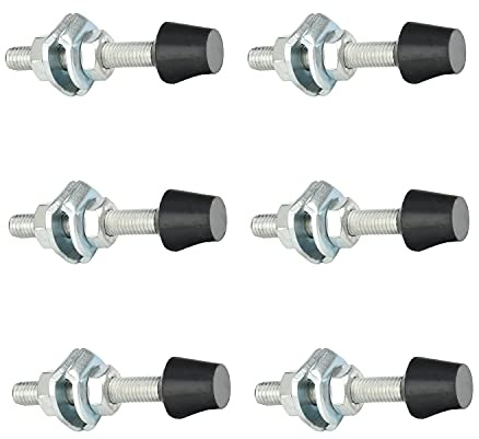 Aicosineg Lot de 6 vis de serrage à bascule M8 x 70 mm avec pointe arrondie Surface galvanisée Tête en caoutchouc noir Acier au carbone