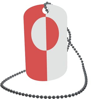 U24 Dog Tag Erkennungsmarke ID Tag an Kette Flagge Grönland Alu 30 x 50 mm