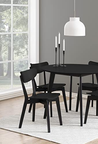 möbelando Esszimmerstuhl Holzstuhl Küchenstuhl Stuhl Sitzmöbel Roanne I (2-er Set) Schwarz Eiche
