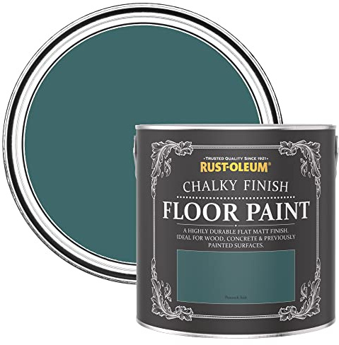 Rust-Oleum grün strapazierfähige, kratzfeste Bodenfarbe für Holz und Beton - Pfauenfeder 2,5 Litres