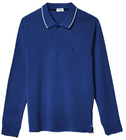 Coveri Maglia Polo da Uomo Manica Lunga 100% Puro Cotone Leggera M L XL XXL XXXL (XXL - Jeans)