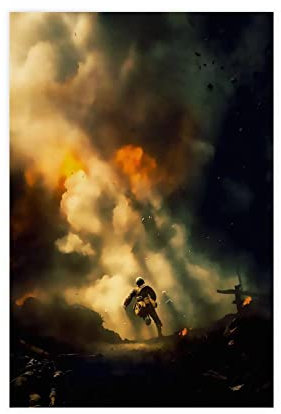 KOURT Hacksaw Ridge Poster Movie 1 Canvas Poster Bedroom Decor Sports Landscape Office Room Decor Gift Unframe： 12x18inch(30x45cm)