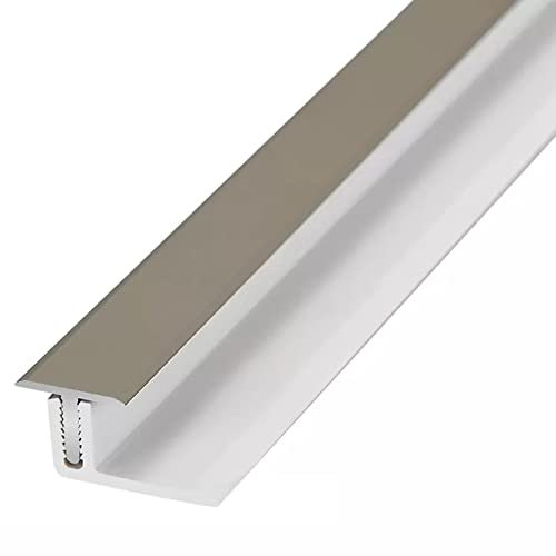 Übergangsprofil T-Boden, Flache Trennleiste, Breite 18 mm, Höhenanpassungsmatte und Bodenübergangsschwelle für Fliesen/Laminat, Champagnerfarbe ()