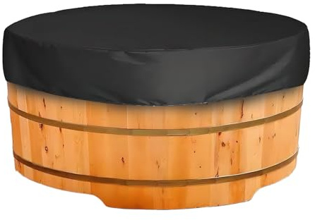 Cubierta Redonda para Bañera de Hidromasaje, Cubierta de Bañera Redonda Resistente a la Piscina, Cubierta de Muebles de SPA al Aire Libre, Cubierta de Polvo de Muebles(Negro, 190 * 90 cm)