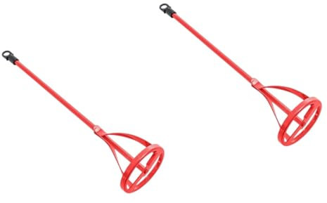 OSALADI 2pcs Drywall Mud Mixer Electric Drill Stirring Rod Paint Whisk Attachment Cement Mixing Sticks Mixer Head Replacement Tool for Construction Work