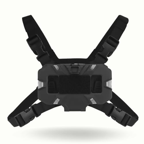 Let-Me-Be FoldPanel Chest Vest Set, Chest Rig Phone Mount for Plate Carrier Accessory Navigation Board, Outdoor Hiking Fishing Cycling Tactical Vest Wearable Phone Carrier for 4.7-6.7 Screen (Black)