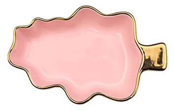 ALturN Ceramic oven dish,pie dish, Ceramic Baking Dish Porcelain Bakeware Ceramic Baking Tray Pie Dish Non-Stick Pie Plate, Creative Leaf Shape, 1 Piece,Pink,7Inch (Color : Pink, Size : 7Inch)