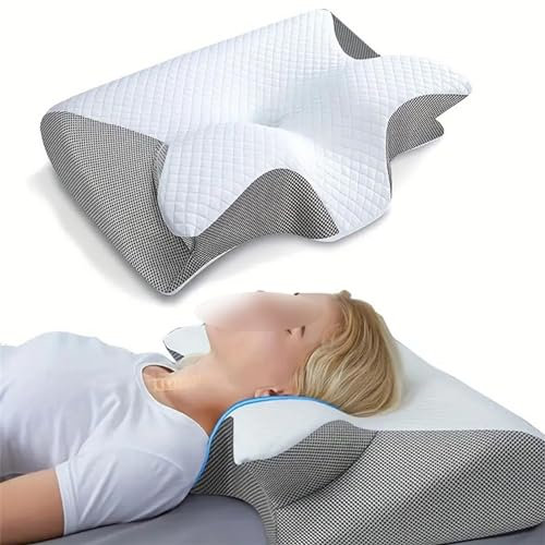 FloAPa Orthopädisches Memory Foam Kissen Ergonomisches Kopfkissen Für Bauch Rücken Und Seitenschläfer Auch Als Antischnarchkissen Geeignet.,001,60 * 37cm