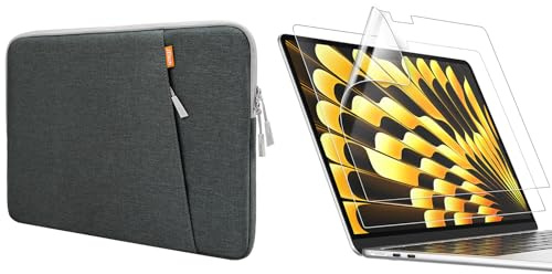 JETech for MacBook Air 15.3-Inch (2025/2024/2023, M4/M3/M2) Laptop Sleeve and Screen Protector Bundle