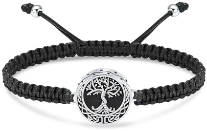 QGJNSGC Einäscherung Schmuck Baum des Lebens Urne Armband für Asche für Frauen Männer Einstellbare Gedächtnis Andenken Seil Armband Feuerbestattungsschmuck