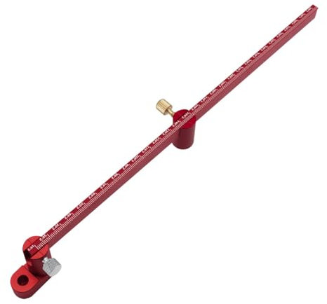 EsportsMJJ Metrisches und Zoll verstellbares Zeichenkreislineal, Aluminium, Kompass, Anreißer, Mittelfinder, Holzbearbeitung, Fixpunkt, Kreislinienmarkierung (metrisch)