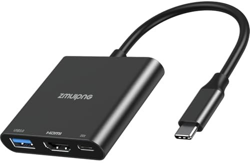 Black 3 in 1 USB C to HDMI Adapter - USB Type C Converter to 4K HDMI, 100W PD for MacBook Pro Air, iPad Pro, Chromebook, Dell XPS, Surface