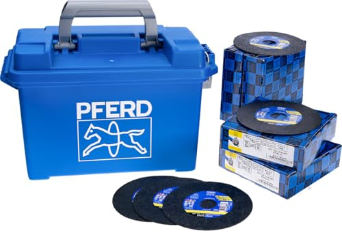 PFERD TOOLS Trennscheiben Set 125x1,0x22,23 mm gerade START STEELOX für Stahl/Edelstahl - 100 Stück im praktischen Transportkoffer