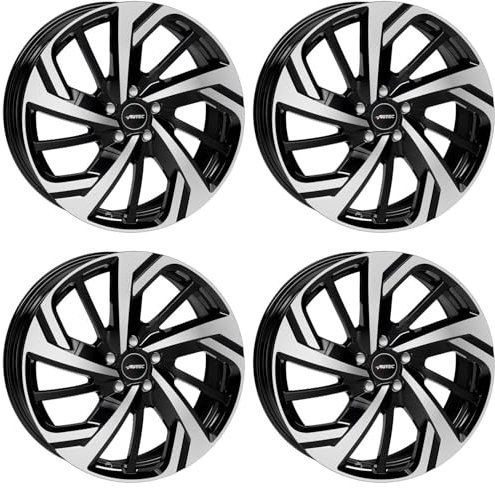 4x Autec Felgen RIXON 8.0x18 ET39 5x112 Schwarz poliert kompatibel mit VW Passat Tiguan
