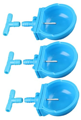 Abaodam Dispenser Acqua Automatico Ciotola Blu 3 Pezzi per Conigli in Plastica Design da Appendere Pratico e Facile da Pulire Gabbia