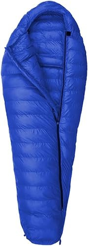 Daunenschlafsack Für Erwachsene, Gänsedaunen Ultraleichter Schlafsack Mit Kompressionssack, Winter Backpacking Schlafsack Für Camping & Wandern, Blue, 800g