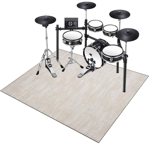 KQIEJUY 160 x 120 cm Schlagzeugteppich Drum Teppich, Elektrisches Schlagzeug Teppich Teppiche, rutschfeste Trommel Teppiche, Professioneller Schallschutzmatte, Antivibrationsmatte Drumteppich