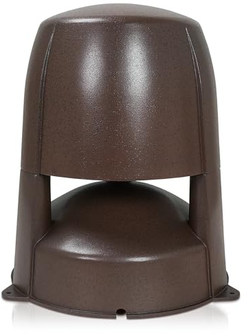 Sound Town 2-Way 8 High-Fidelity Weatherproof Passive Outdoor 360° Dispersion Speaker, 70V/100V/8-Ohm, Home & Commercial Installation for Garden, Yard, Deck, Brown (OMNI-82BR)