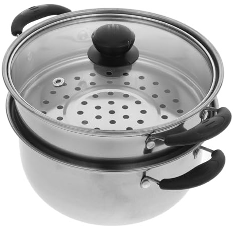 Olla de Vapor de Cocina de Acero Inoxidable, Plata, Alta Resistencia
