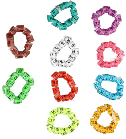VANZACK Anneaux de Pattes de Pigeon 2023 Multicolores, Identification Légère et Multifonctionnelle, Plastique Solide, Taille Standard, pour Pigeons Couleur Aléatoire Plusieurs Styles