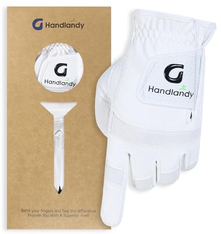 HANDLANDY HLDD Gants de golf pour enfant (blanc, S, main gauche (pour droitier))