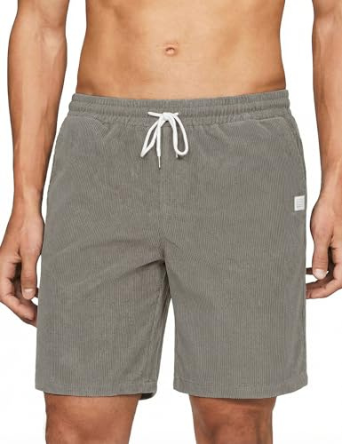 iClosam Short Homme Velours Côtelé Bermuda Décontracté Cordon,S-3XL | Velours côtelé doux avec taille élastique et cordon ajustable, coupe confortable pour le quotidien et les moments de détente