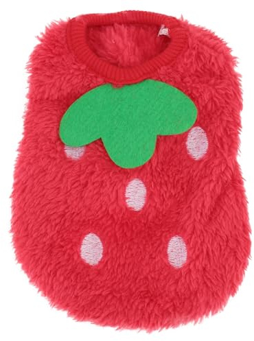 Homoyoyo Abbigliamento per Coniglio e Piccoli Animali, Felpa in Pile Coral, e Facile da Indossare, per l'inverno, Rosso, 2S