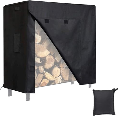 Firewood Rack Cover - Wood Storage Tarp | Firewood Cover, Oxford Fabric Waterproof Adjustable Protection, Log Rack Covers, Weather Resistant Windproof Outdoor Supply, Wood Storage Guard Patio Yard