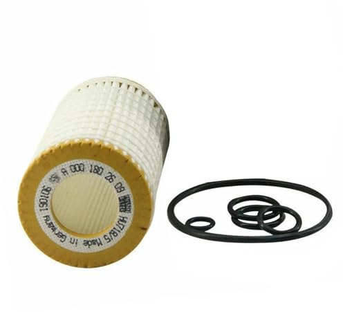 Compatible con Mercedes Compatible con Benz A 0001802609 Cartucho de filtro de aceite con junta tórica Elemento filtrante + arandela Filtro de aceite motor