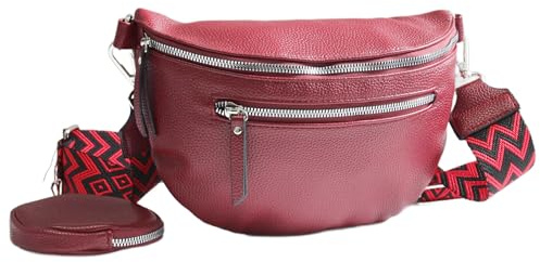 irisaa Umhängetasche Damen Crossbody Bag, 3 in 1 Schultertasche, Bauchtasche mit Reißverschluss und Verstellbarem breitem Gurt, Handtasche für Männer Frauen