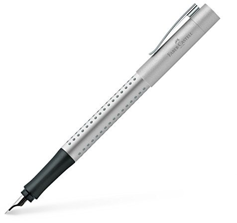 FABER-CASTELL 140906 - Füller Grip 2011, Feder F, Silber, 1 Stück