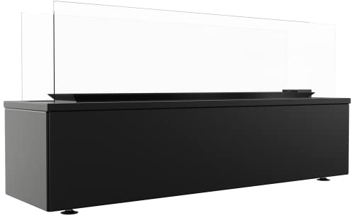 KRATKI Patio Horizontal Outdoor Moderner Gasheizstrahler 17,5 kW Stahl und Glas Design für Gartenterrasse Propangas G31/50mbar Powered Schwarz Automatische Steuerung56,9x118,5cm