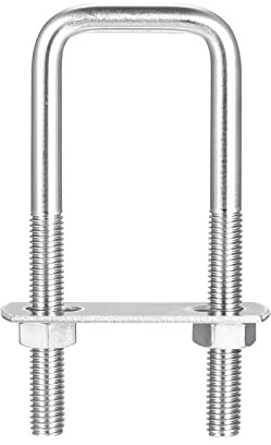 sourcing map 3 Stück U-Bolzen M8 x 62mm x 160mm U Bügel U-Schrauben Quadratische Bügelschraube 304 Edelstahl mit Mutter Platten Klemmschraube für Dachbox Zaun Auto Abschleppen Befestigung