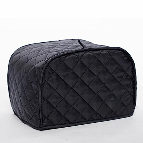 Lioaeust Cubierta para tostadora, protección contra polvo y manchas, ajuste universal, elegante, negro, 4 rebanadas, pan