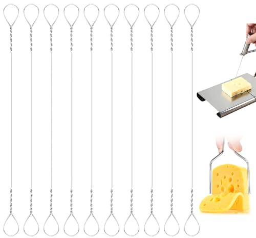 Feibety 10Pcs Cheese Slicer Wire, Replacement Wires Cheese Cutter Wires,Butter Cutter Wire Cheese Cutter Wire for Slicing Soft Slicing Cheeses Butter Pâtés Kitchen Tool Baking Supplies