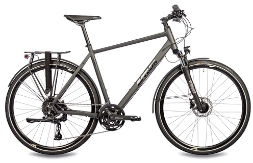 Airtracks Herren Trekking Fahrrad 28 Zoll Trekkingrad TR.2855-C 2x10 Gang New Shimano CUES RD-U6020-10 Shadow Black Schwarz - Rahmenhöhe 52cm - (52cm (Körpergröße 165-175cm))